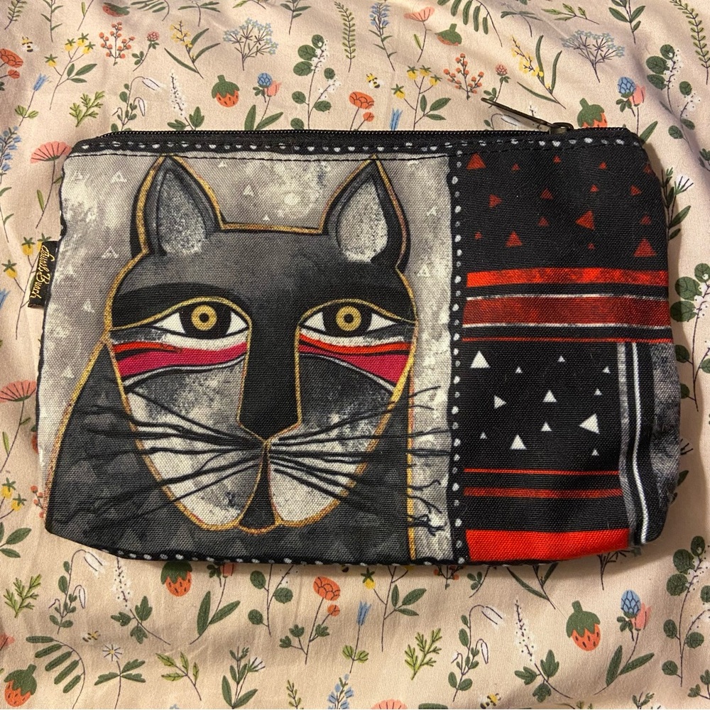 Laurel Burch Black & Red Cat Pouch